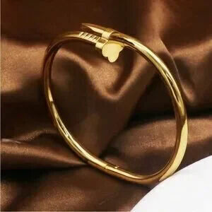 Gold Stainless Steel Nail Bracelet